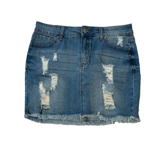 Wax Jean Dresses & Skirts - Wax Jeans Distressed Denim Skirt Large